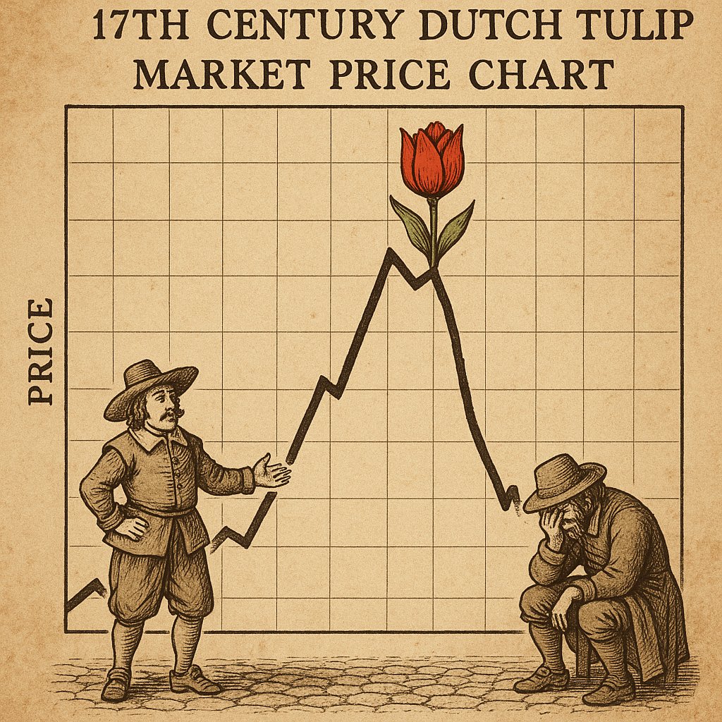 17th century Dutch tulip market price chart illustration